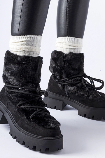 Čierne kotníkové topánky s...