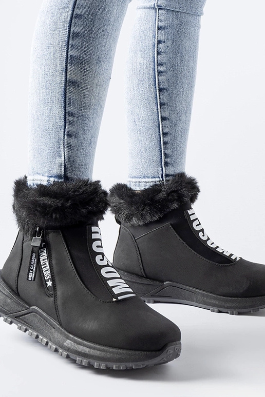 Čierne zateplené vysoké tenisky Oneglia