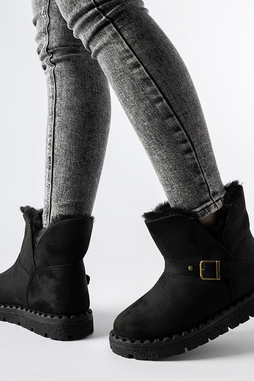 Čierne zateplené snehule s výrezom Monal