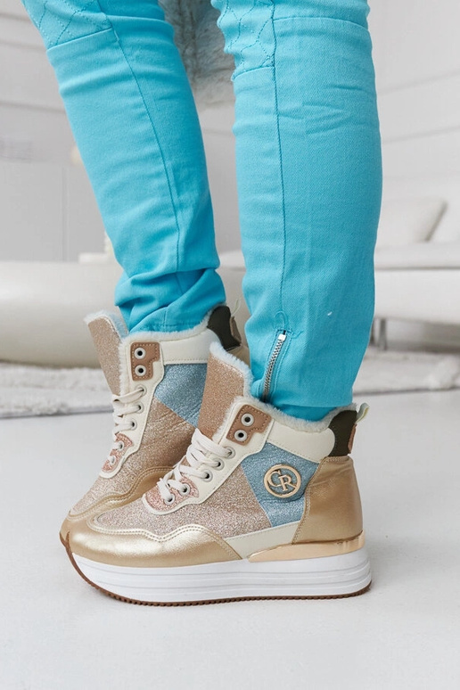 Zlaté trblietavé zateplené tenisky...