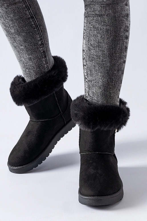 Čierne snehule Borgorato s kožušinou