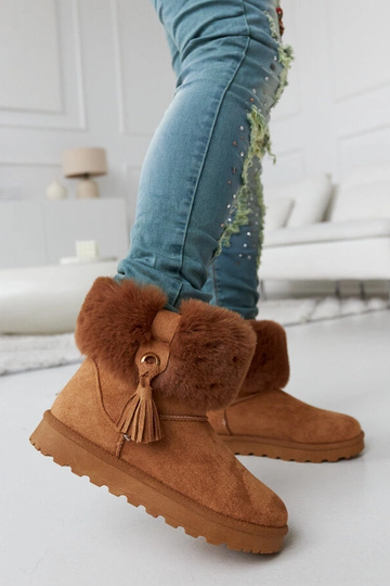 Hnedé snehule s kožušinou...