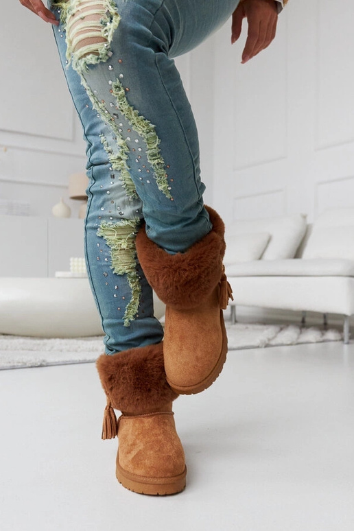 Hnedé snehule s kožušinou od Geradino