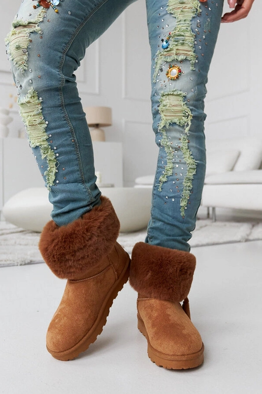 Hnedé snehule s kožušinou od Geradino