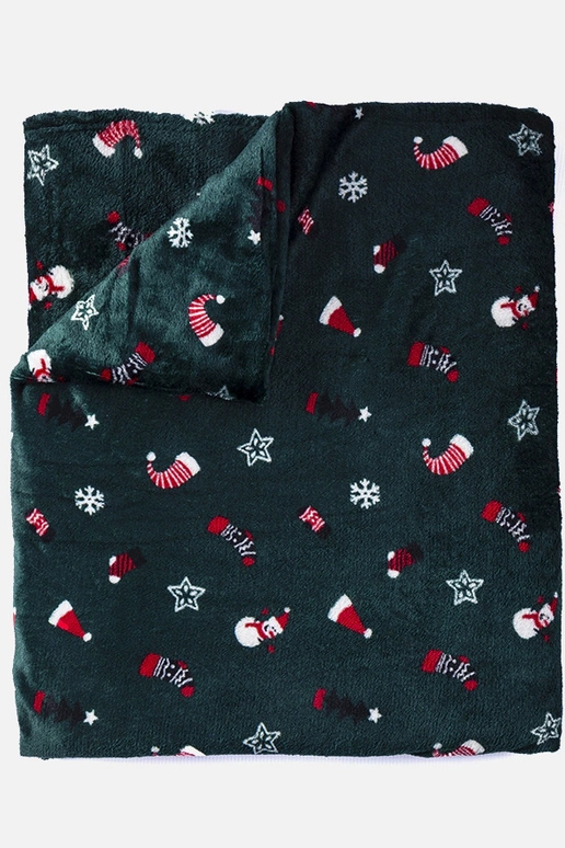 Zelená deka so sviatočnými vzormi Dublin