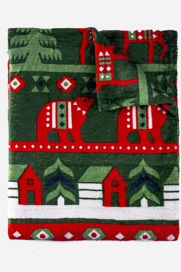 Zelená deka s vianočnými...