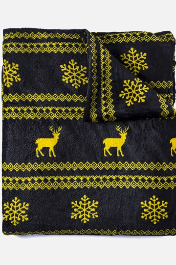 Čierna deka Velma so žltými...