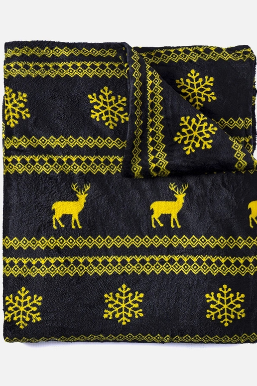 Čierna deka Velma so žltými...