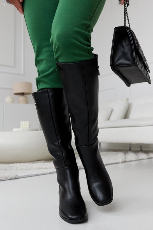 Čierne čižmy s ozdobnou prackou Sydney