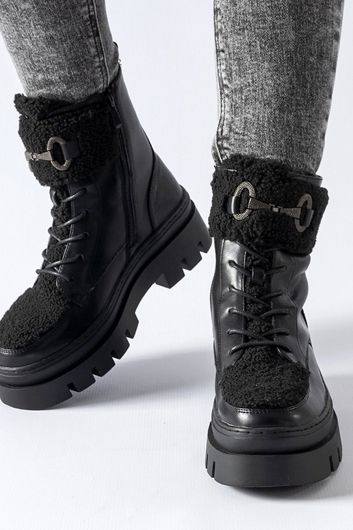 Čierne zateplené pracovné topánky s...