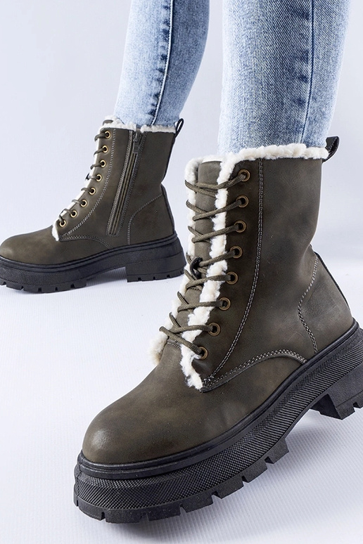 Zelené zateplené traperky Tadasuni