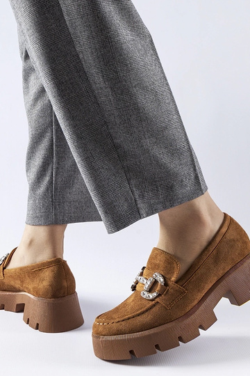 Hnedé mokasíny so zirkónmi... 2