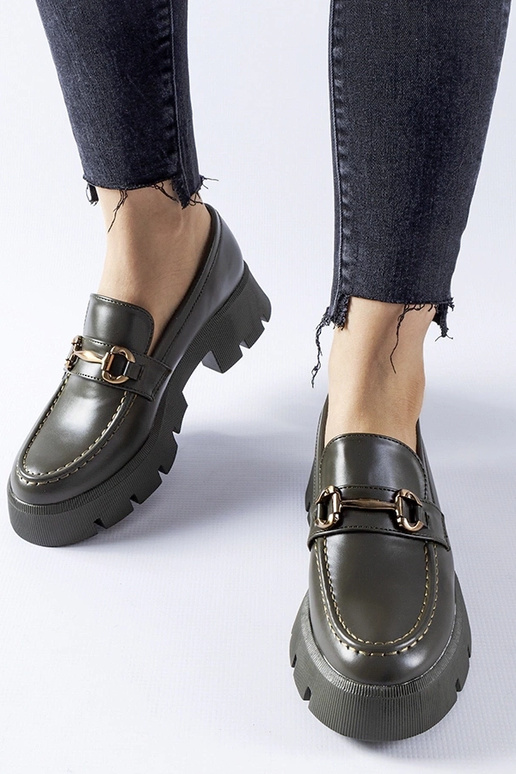 Zelené mokasíny s prackou Cerzeto