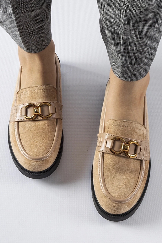 Béžové mokasíny s prackou Seggiano