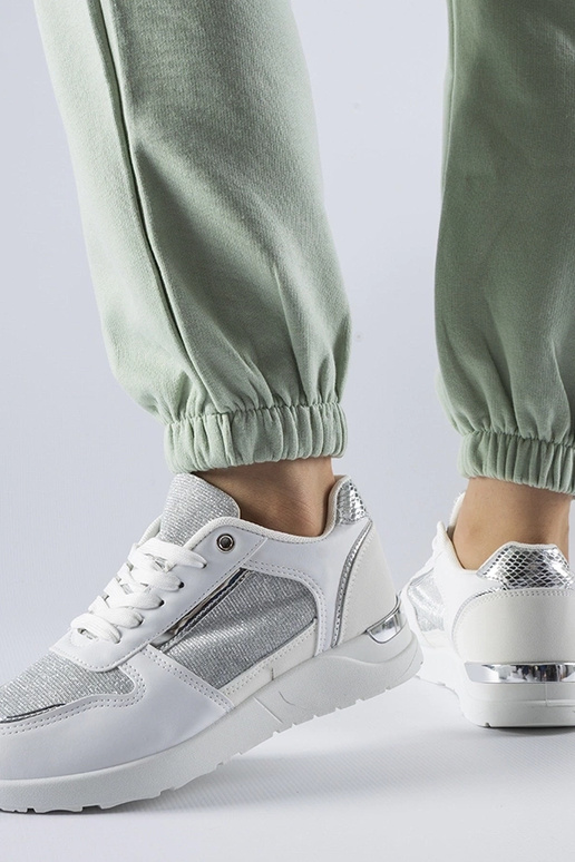 Biele tenisky s ozdobnou niťou Facondo