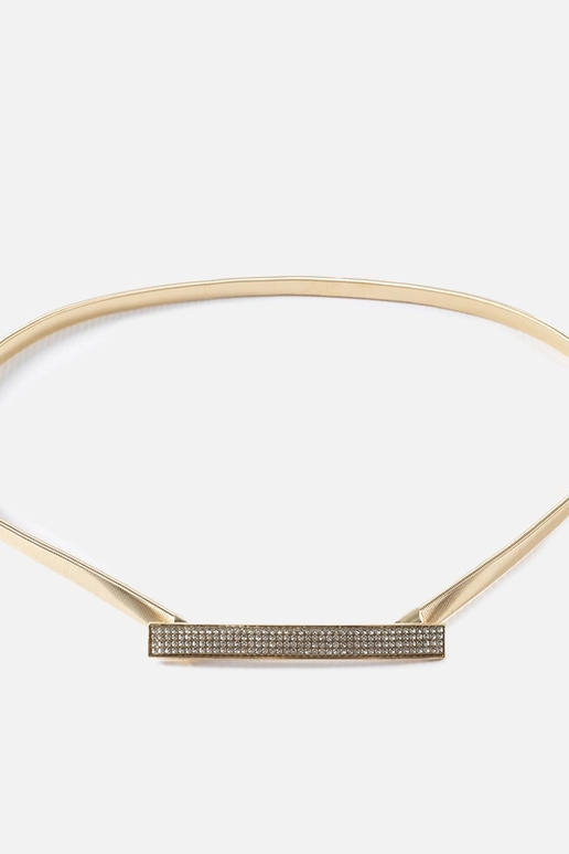 Zlatý elastický remienok so zirkónmi...