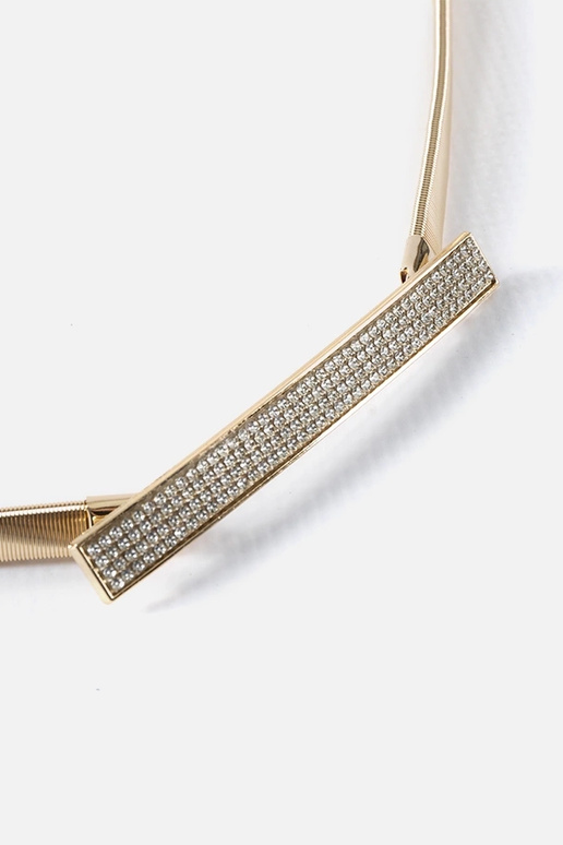 Zlatý elastický remienok so zirkónmi...