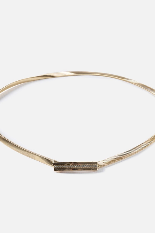 Zlatý elastický remienok so zirkónmi...