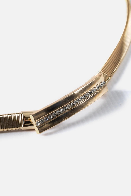 Zlatý elastický remienok so zirkónmi...