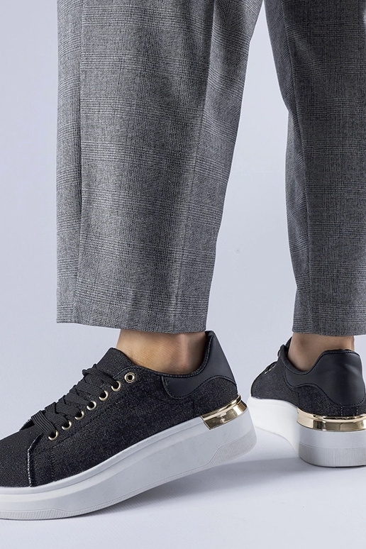 Čierne tenisky na platforme Scuderlando