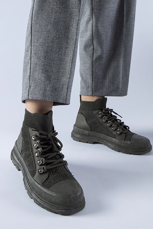 Zelené vysoké látkové tenisky Casalma