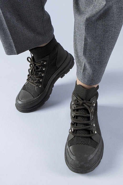 Zelené vysoké látkové tenisky Casalma