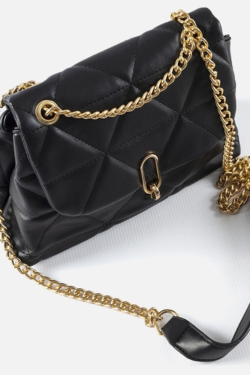 Čierna prešívaná taška cez... 2