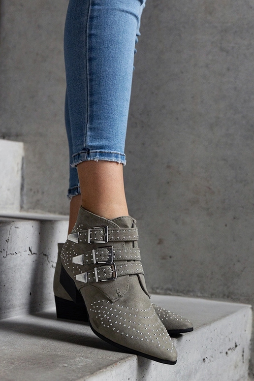 Zelené ozdobné členkové čižmy na...