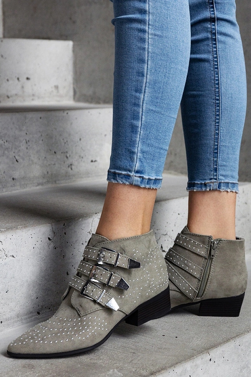 Zelené ozdobné členkové čižmy na...