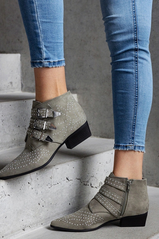 Zelené ozdobné členkové čižmy na...