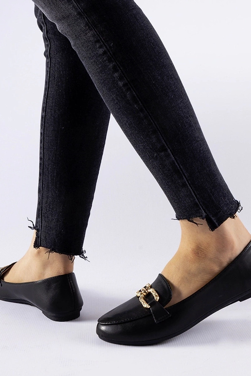 Čierne mokasíny s prackou Sovera