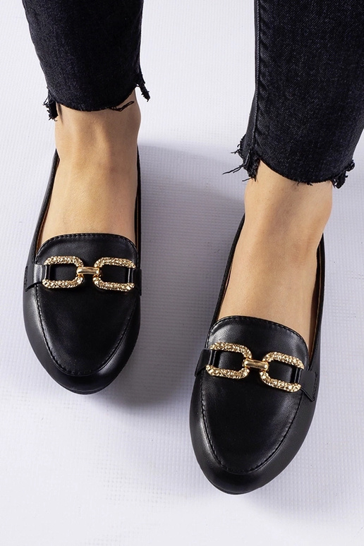 Čierne mokasíny s prackou Sovera