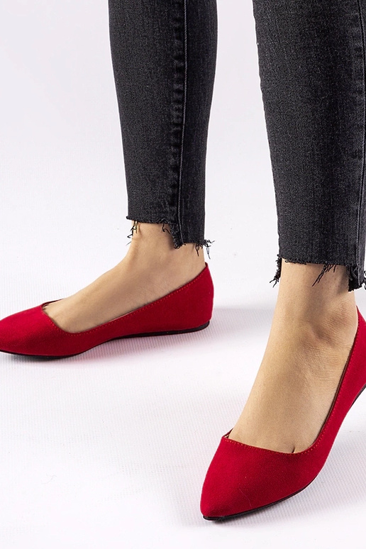 Červené špičaté balerínky Riv