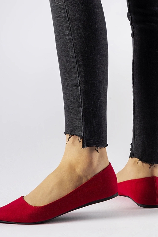 Červené špičaté balerínky Riv