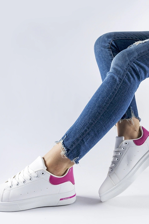 Biele a ružové tenisky Leland