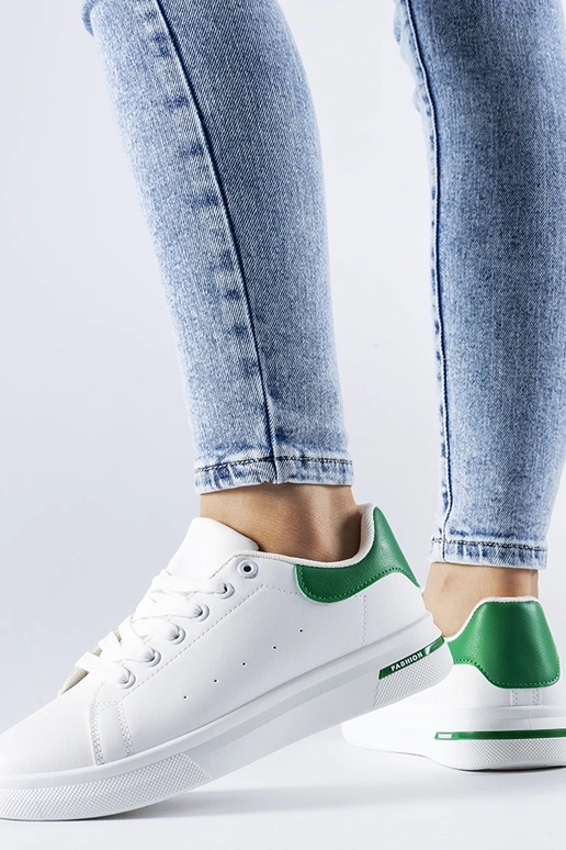 Biele a zelené tenisky Leland
