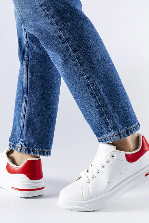 Červeno-biele tenisky Leland