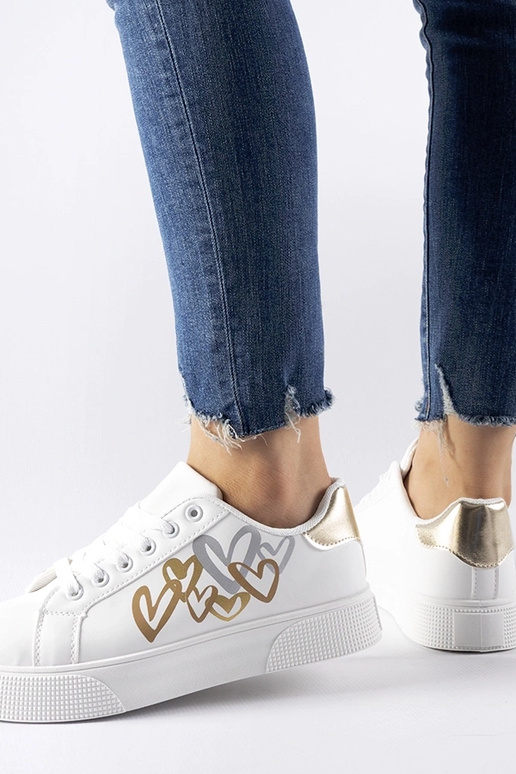 Bielo-zlaté tenisky na platforme...