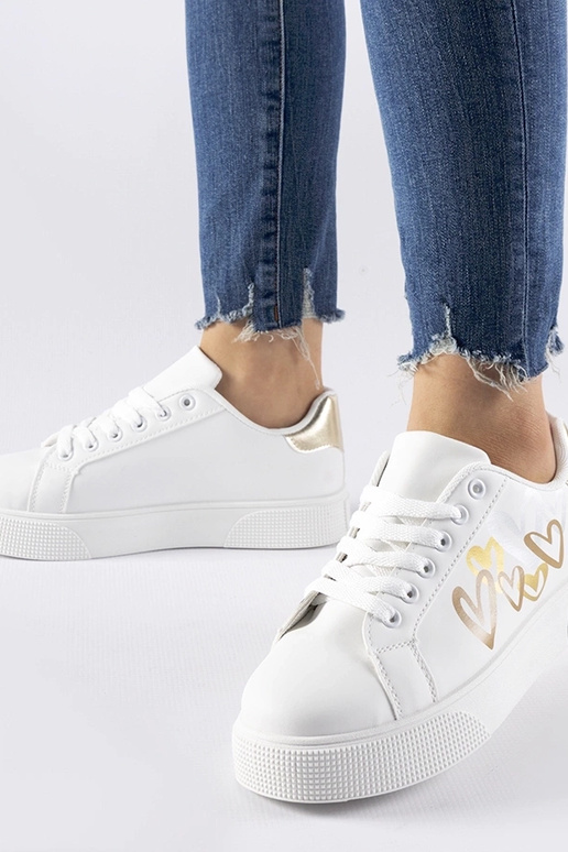 Bielo-zlaté tenisky na platforme...