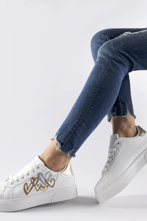 Bielo-zlaté tenisky na platforme...