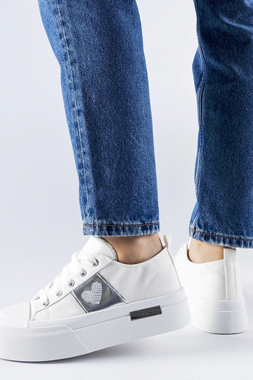 Bielo-strieborné tenisky na...