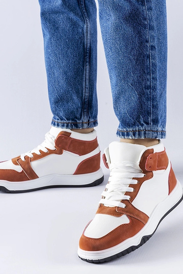 Bielo-hnedé sneakersy za členok Elizabeth