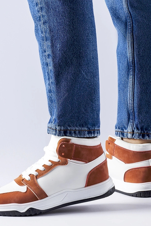 Bielo-hnedé sneakersy za členok...