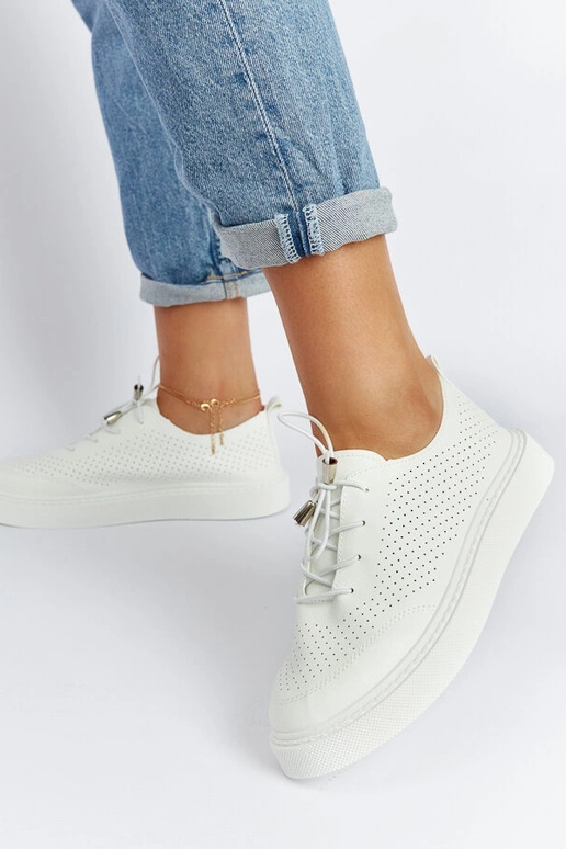 Biele perforované tenisky Laytonville