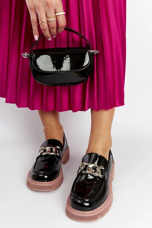 Čierne kožené mokasíny GOE LL2N4039