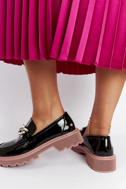 Čierne kožené mokasíny GOE LL2N4039