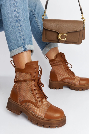 Hnedé priesvitné čižmy Waldeck