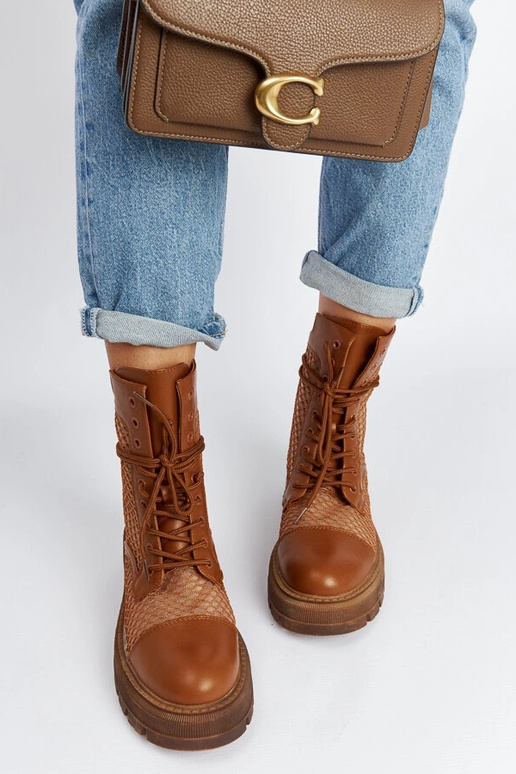 Hnedé priesvitné čižmy Waldeck