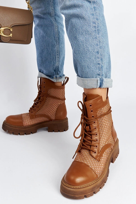 Hnedé priesvitné čižmy Waldeck