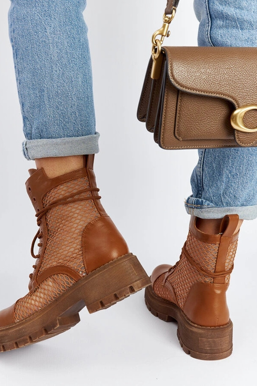 Hnedé priesvitné čižmy Waldeck